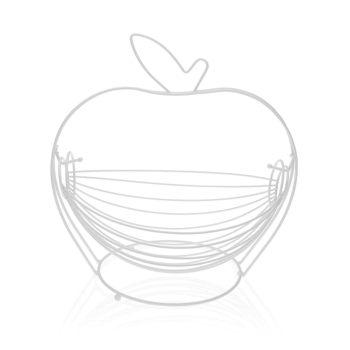 Fruit Bowl Versa White Apple Steel (24,5 x 29,5 x 30 cm) Versa