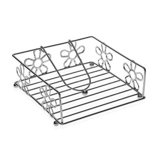 Napkin holder Versa Steel 18,5 x 7 x 18,5 cm Marguerite Versa