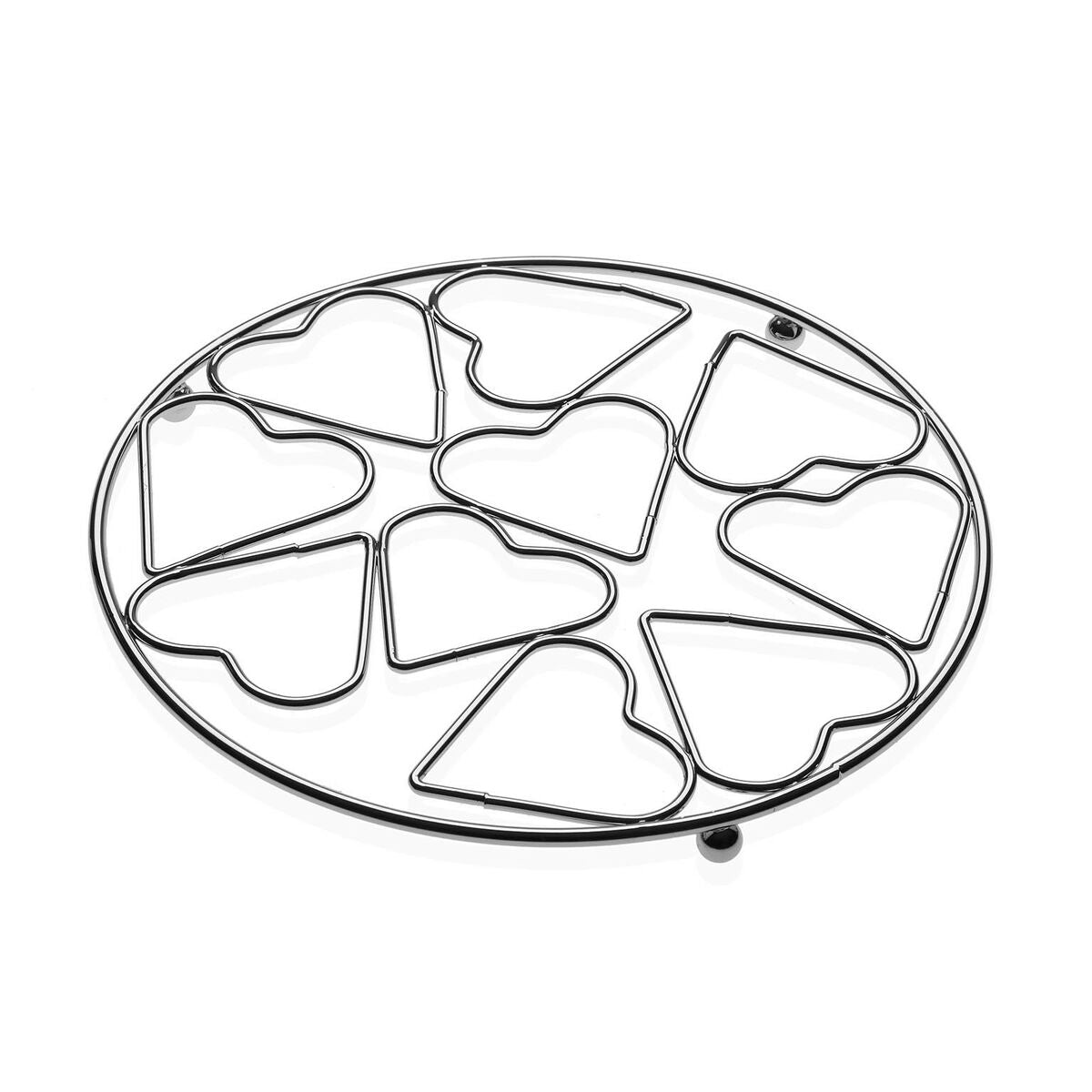 Table Mat Versa Hearts Metal Steel (20 x 1 x 20 cm) Versa