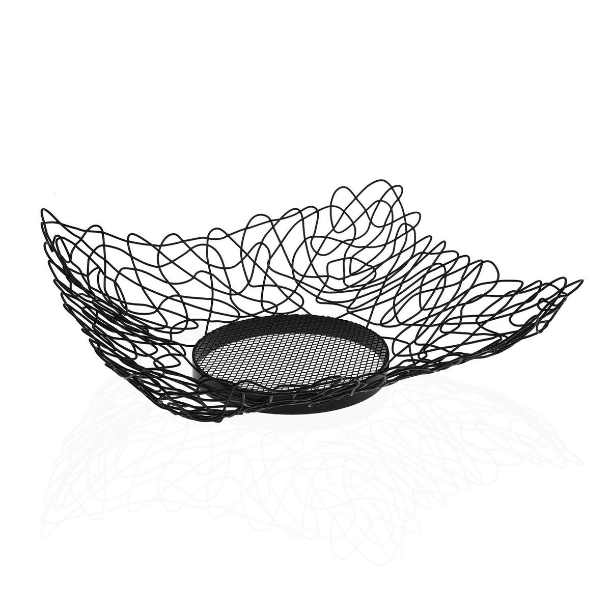 Fruit Bowl Versa Black Metal Steel (29 x 10 x 29 cm) Versa