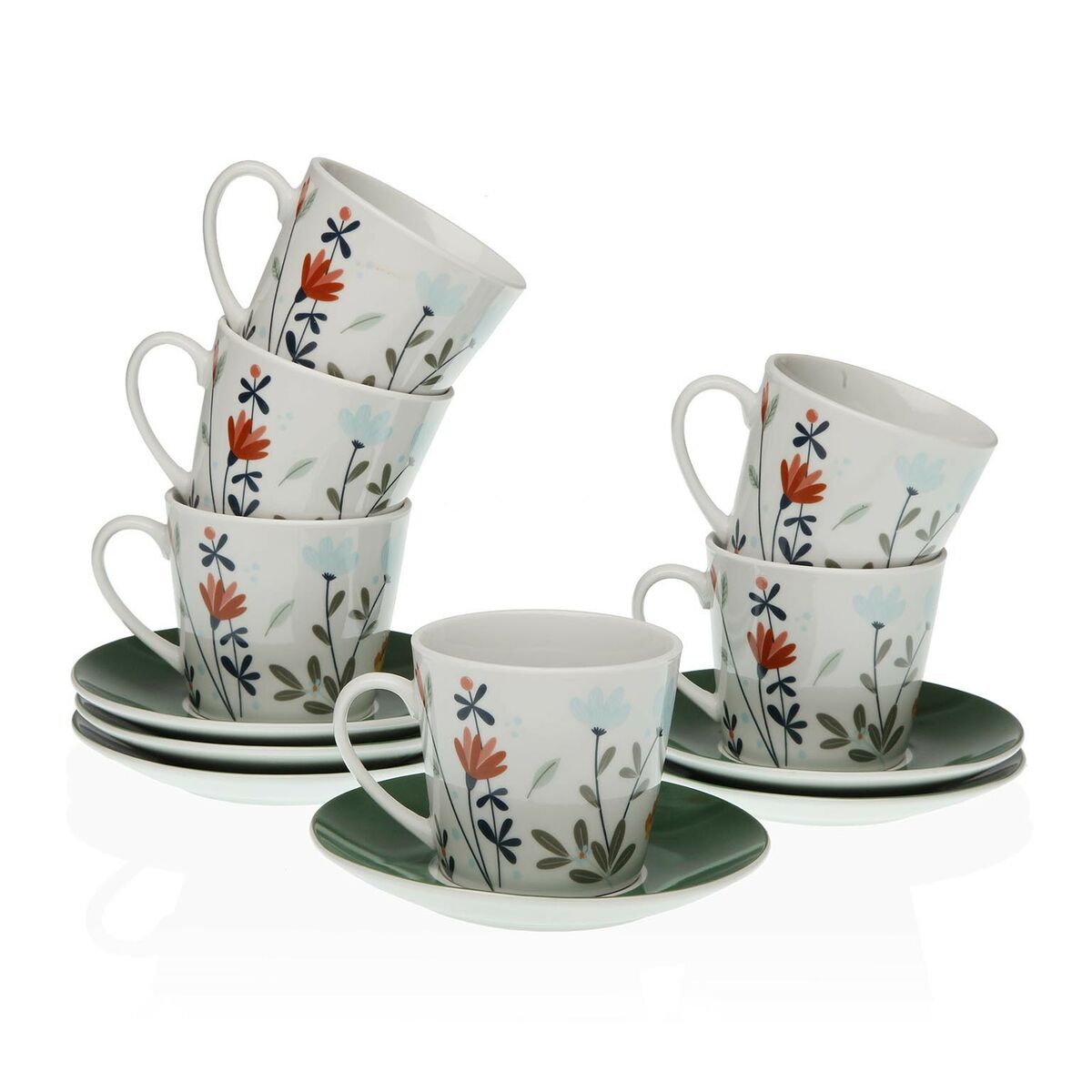 Set of Mugs with Saucers Versa Selene Tea (2 Units) (Refurbished A) Versa