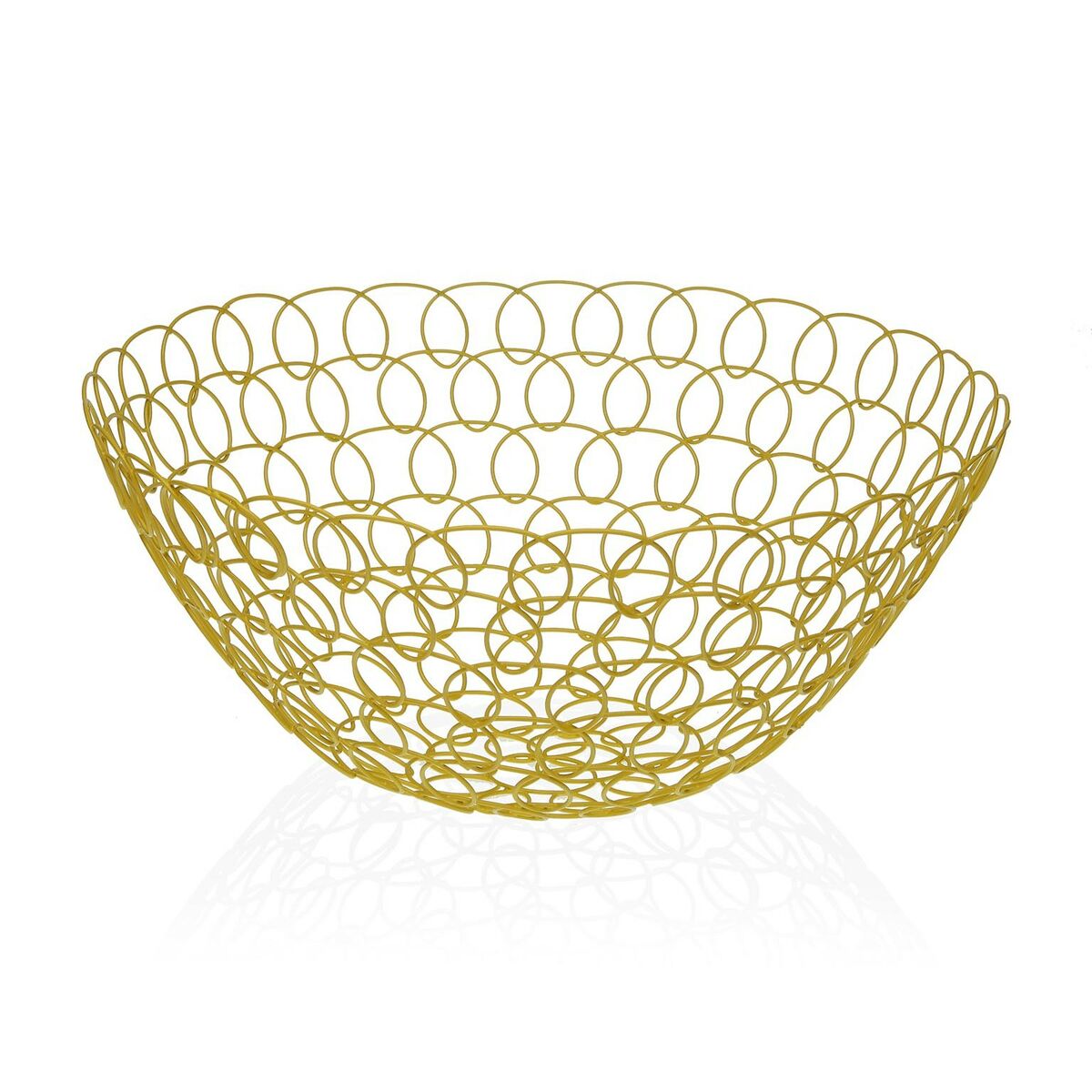 Fruit Bowl Versa Eris Mustard Metal Steel (28 x 12 x 28 cm) Versa