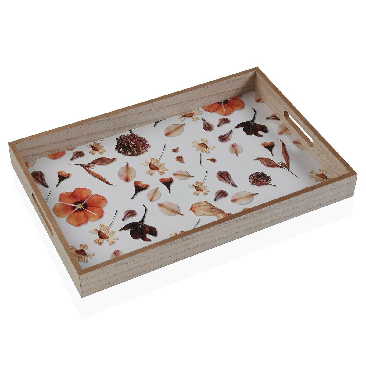 Tray Versa Flowers MDF Wood 30 x 5 x 45 cm Versa