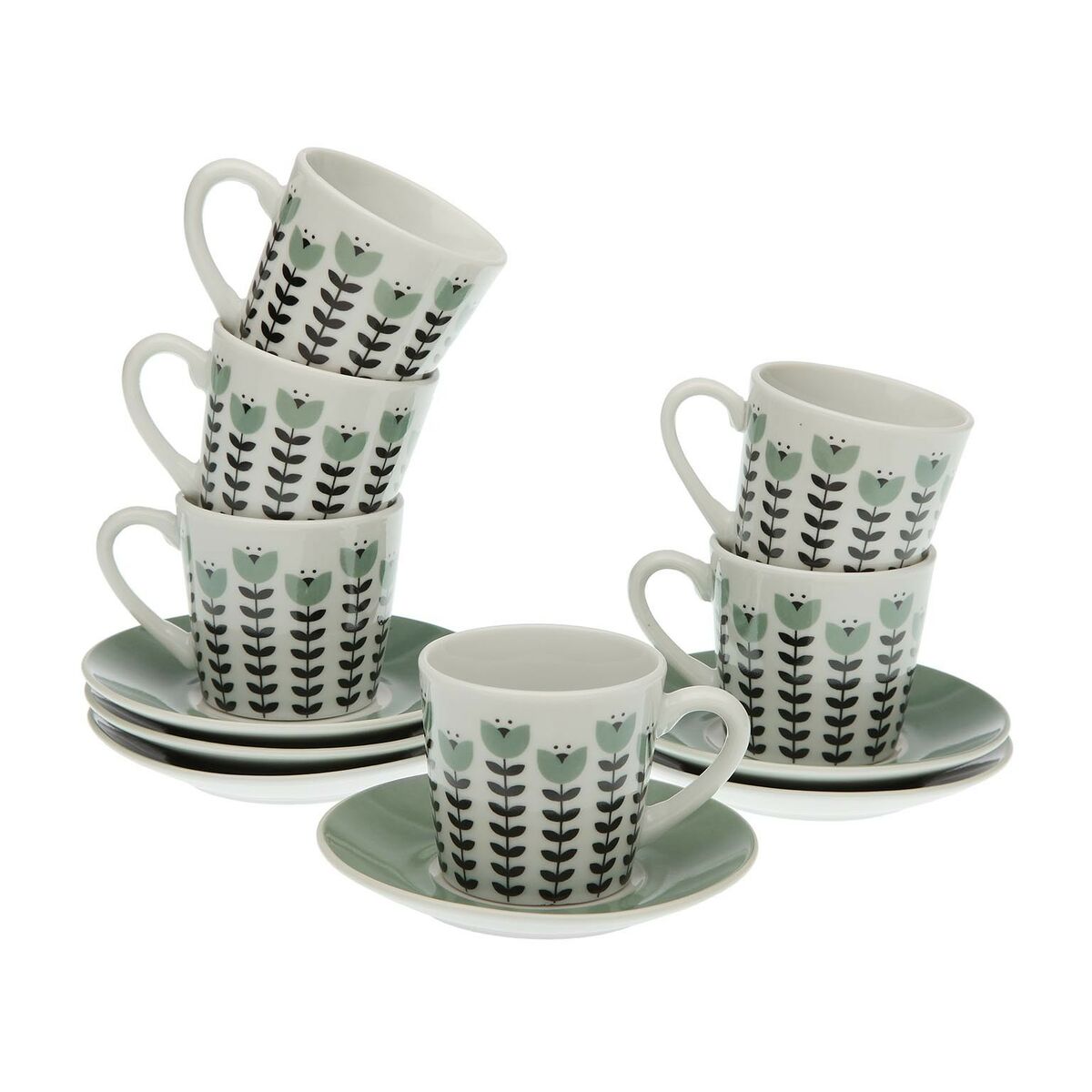 Set of 6 Cups with Plate Versa Erna Porcelain Versa