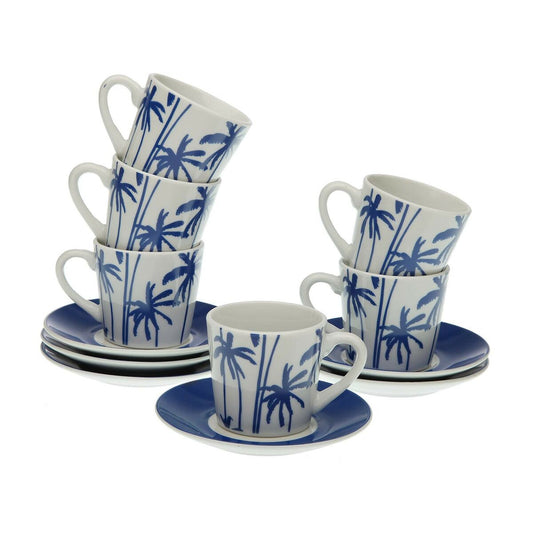 Set of 6 Cups with Plate Versa Marina Porcelain Versa