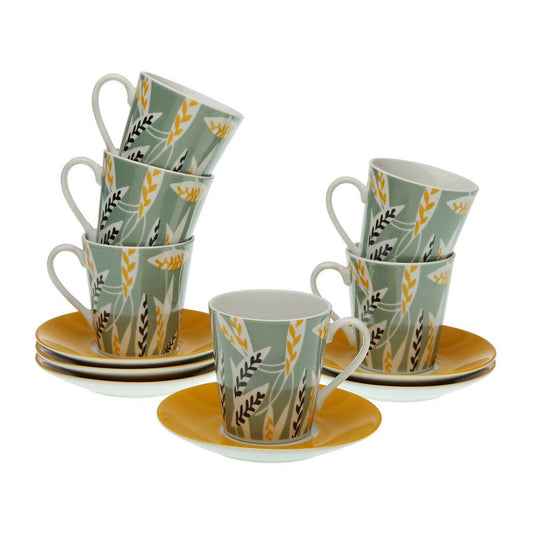 Set of 6 Cups with Plate Versa Elora Porcelain Versa