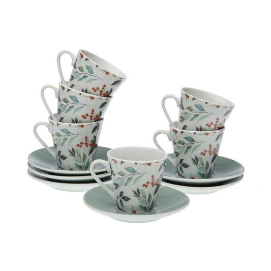 6 Piece Coffee Cup Set Versa Acebo Porcelain Versa