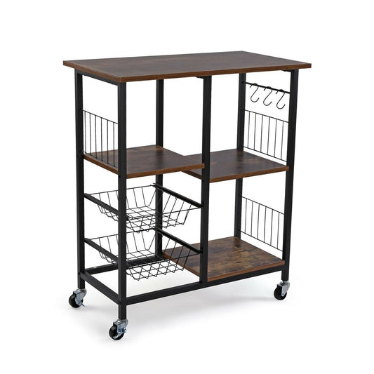 Kitchen Trolley Versa Brown MDF Wood 40 x 86 x 72,5 cm Versa