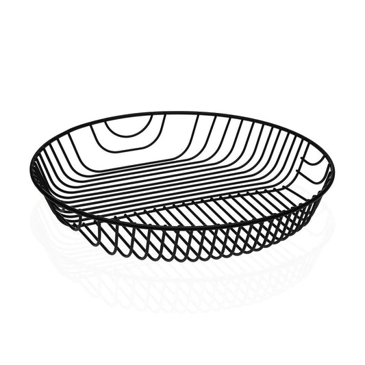 Fruit Bowl Versa Black Metal Steel 30 x 4,7 x 30 cm Versa