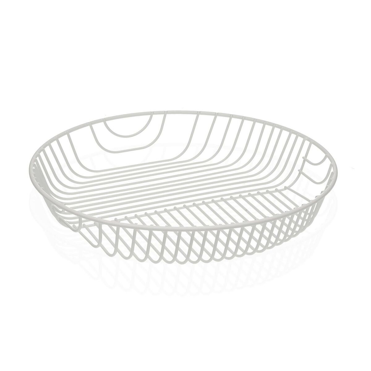 Fruit Bowl Versa White Metal Steel 30 x 4,7 x 30 cm Versa