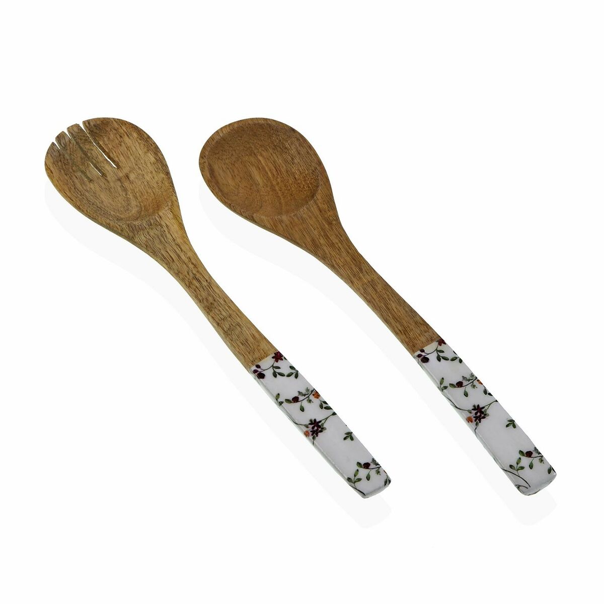 Kitchen Utensils Set Versa Flowers Field Bamboo Porcelain Mango wood Versa