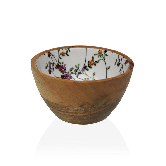 Bowl Versa Flowers Field Bamboo Porcelain Mango wood 13 x 7 x 13 cm Versa