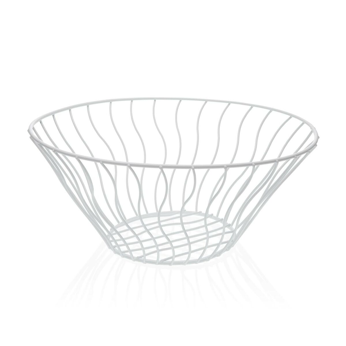 Fruit Bowl Versa White Metal Ceramic Steel 28 x 11,5 x 28 cm Versa