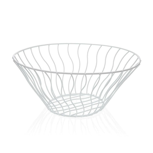 Fruit Bowl Versa White Metal Ceramic Steel 28 x 11,5 x 28 cm Versa