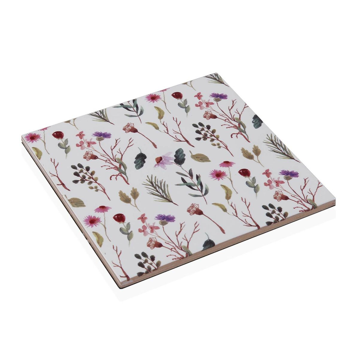 Table Mat Versa Sansa Ceramic Flowers 15 x 0,7 x 15 cm Versa