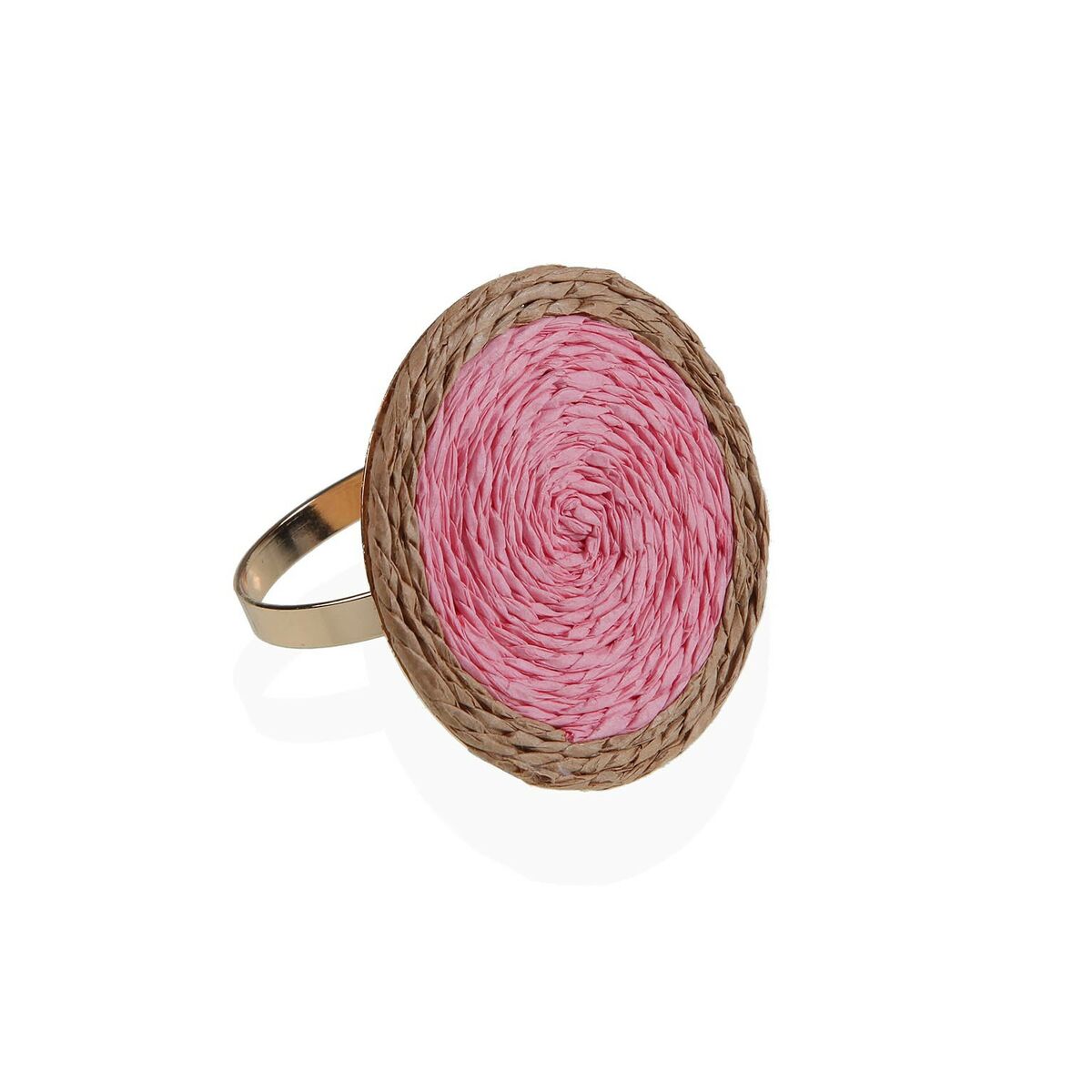 Napkin ring Versa Pink Metal Paper 5 x 4,5 x 5 cm Versa