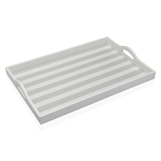 Tray Versa Grey MDF Wood 30 x 5 x 45 cm Stripes Versa