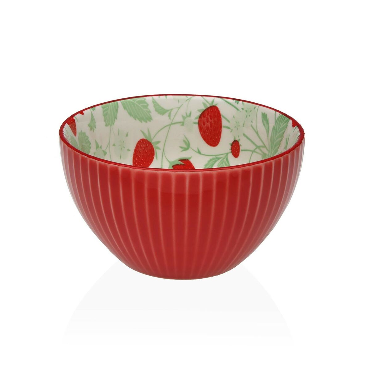 Snack Bowl Versa Ceramic Porcelain Strawberries 12,5 x 7,2 x 12,5 cm Versa