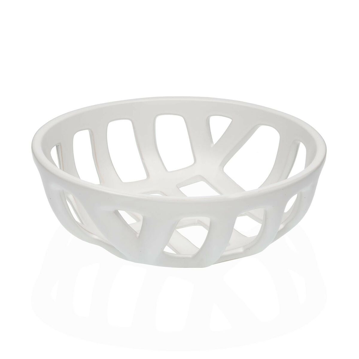 Fruit Bowl Versa White Ceramic Dolomite 26,4 x 8,5 x 26,4 cm Versa