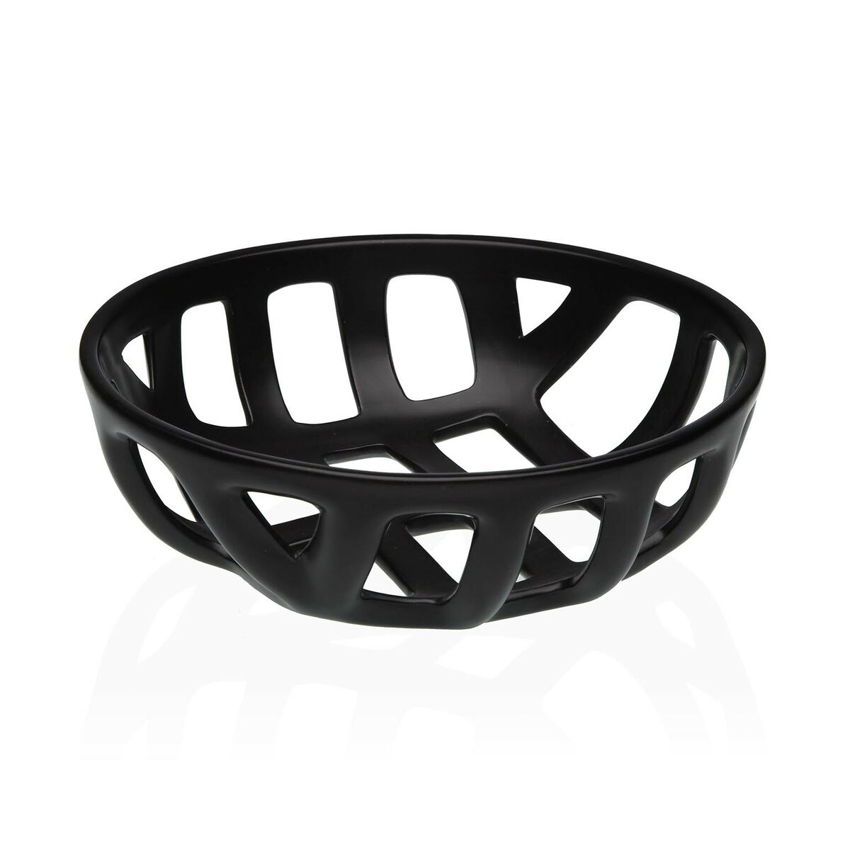 Fruit Bowl Versa Black Ceramic Dolomite 26,4 x 8,5 x 26,4 cm Versa