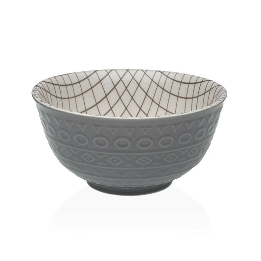 Snack Bowl Versa Grey Ceramic Porcelain 16 x 7,7 x 16 cm Versa