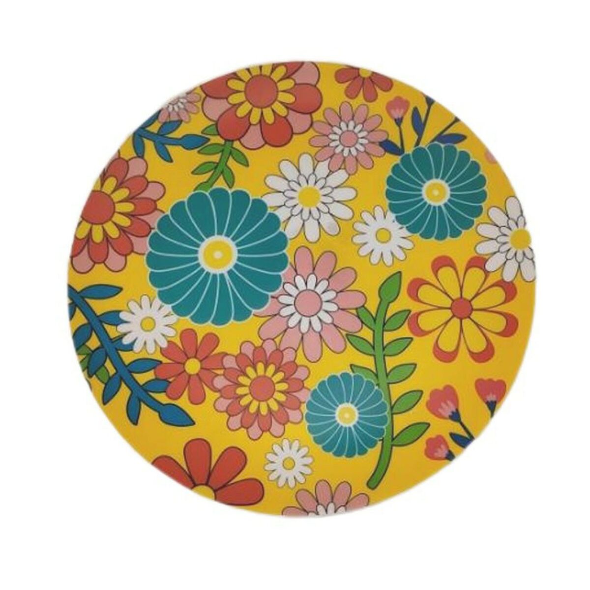 Flat Plate Versa Yellow Polyethylene RPET Flowers Ø 25 cm Versa