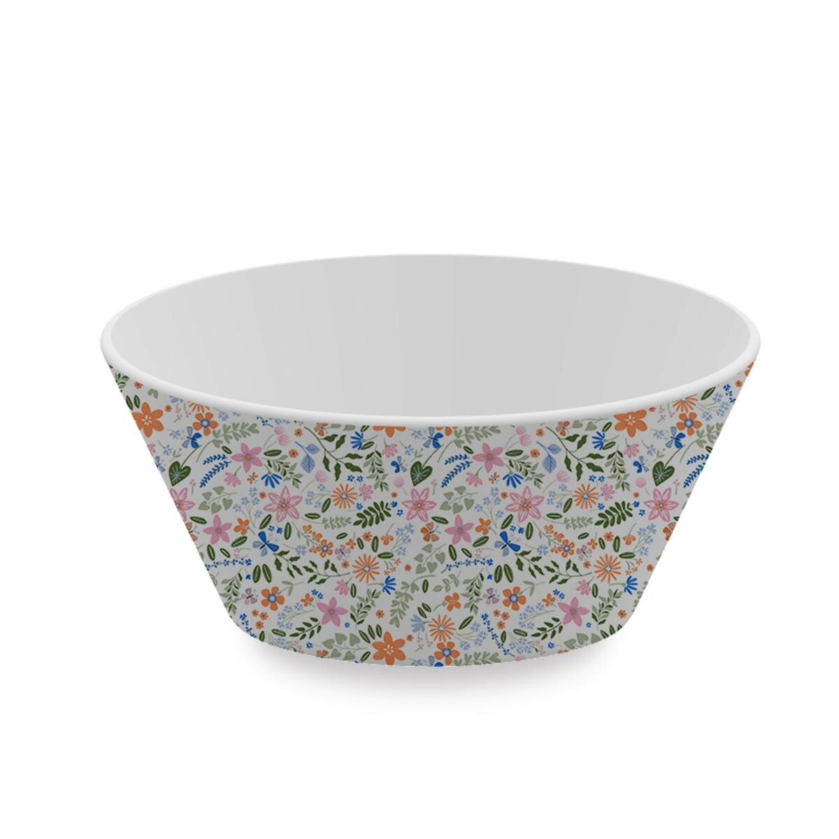 Salad Bowl Versa Polyethylene RPET Ø 10,9 cm Flowers Versa