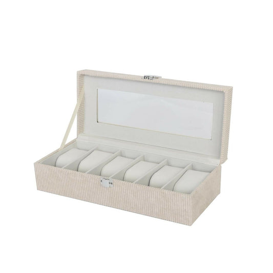 Uhrenbox Versa Beige Polyester 13,5 x 9 x 30,5 cm