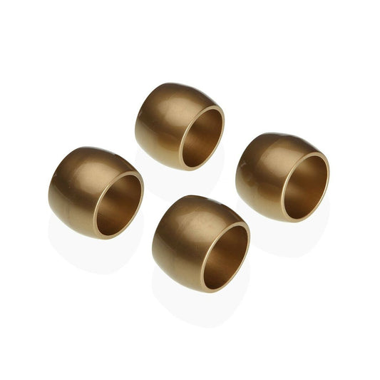 Napkin ring Versa polypropylene 4,7 x 3,2 x 4,7 cm Golden 4 Pieces Versa