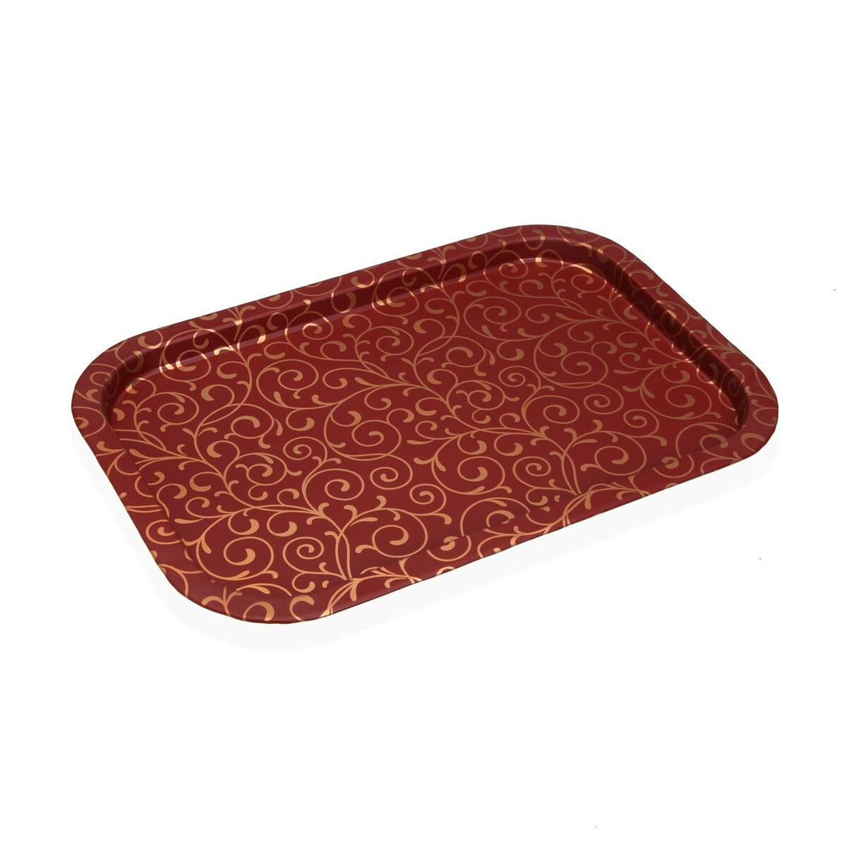 Tray Versa Serpentine Red Metal 32 x 1,5 x 34 cm Versa