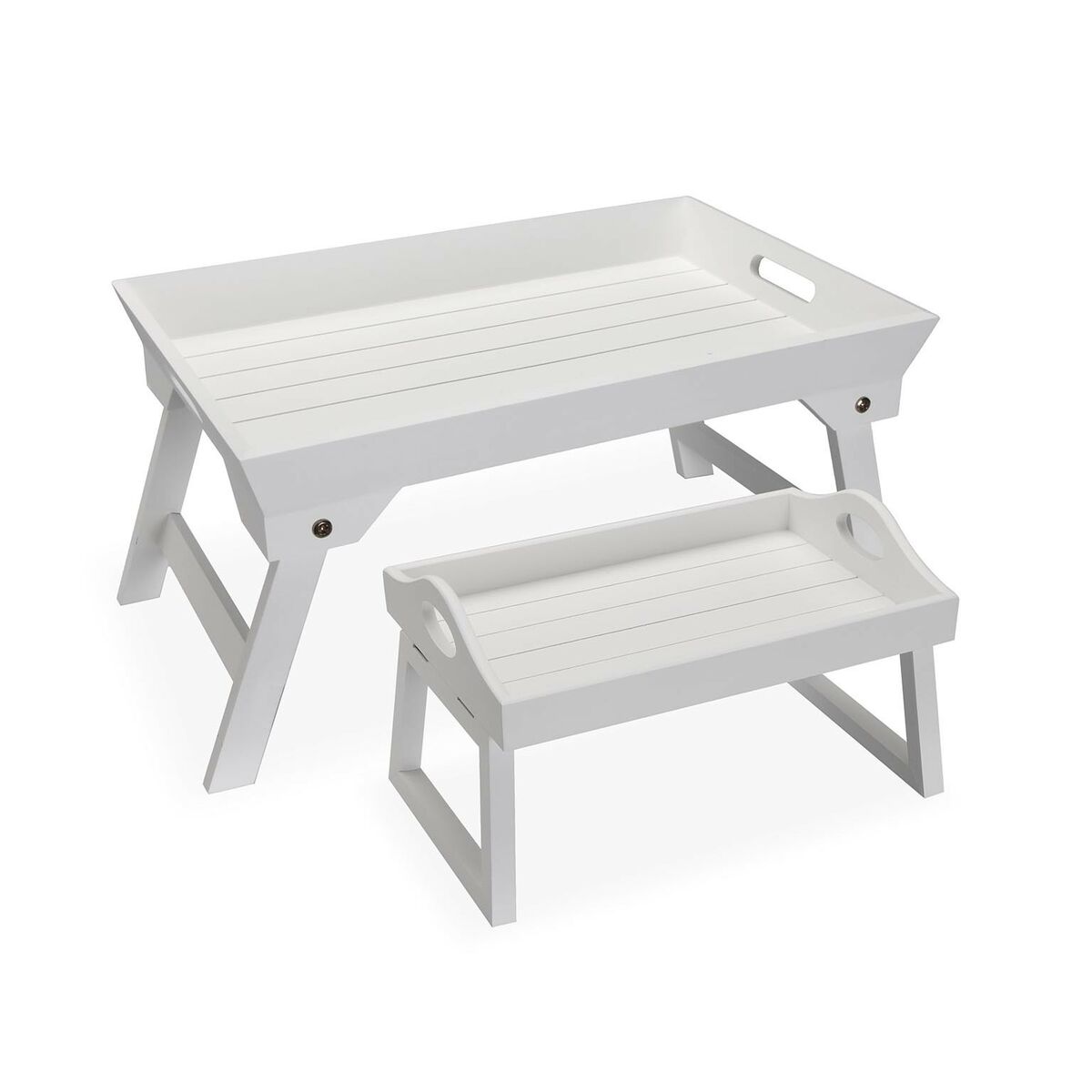 Set of trays Versa White MDF Wood 32 x 24 x 48 cm Versa