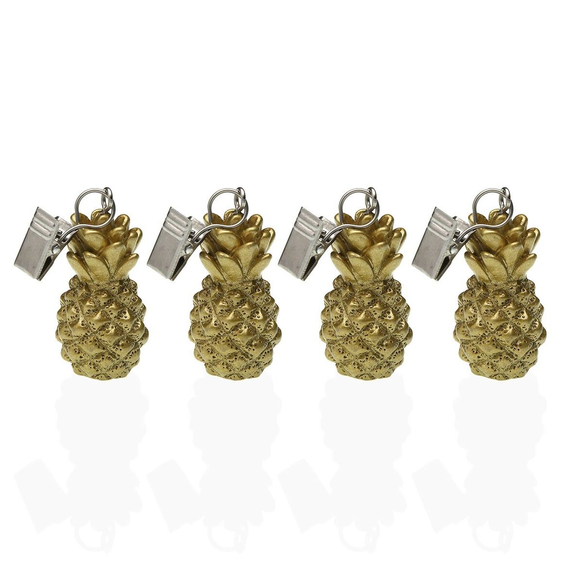 Tablecloth Clip Versa 3,6 x 6 x 3,6 cm Pineapples 4 Pieces Versa