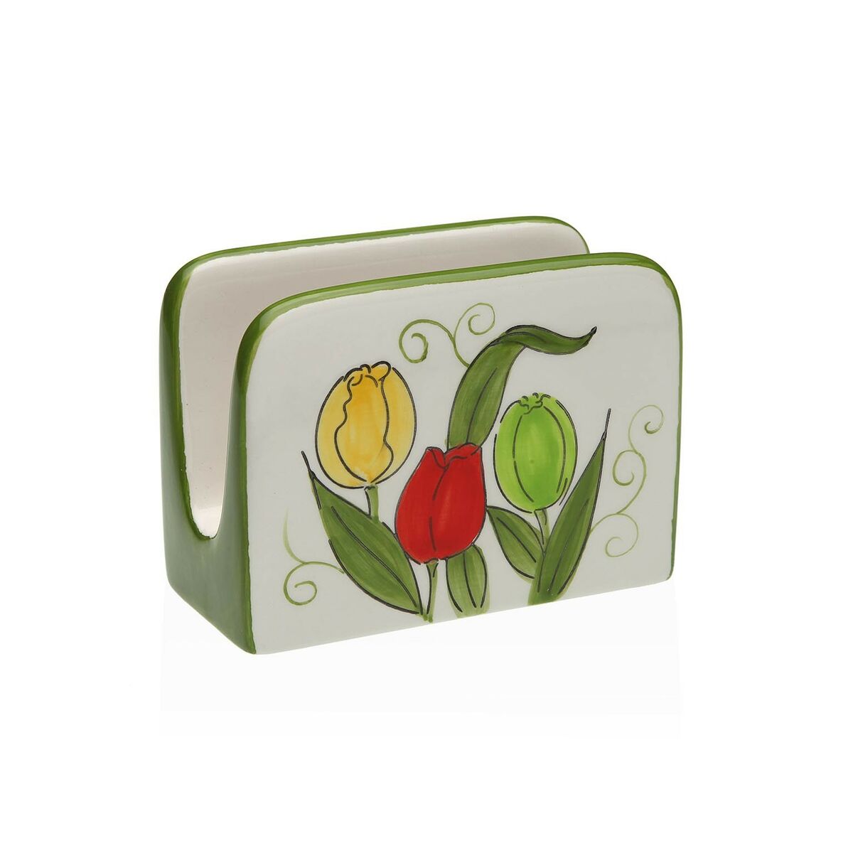 Napkin holder Versa Ceramic 5 x 8 x 11 cm Tulip Versa