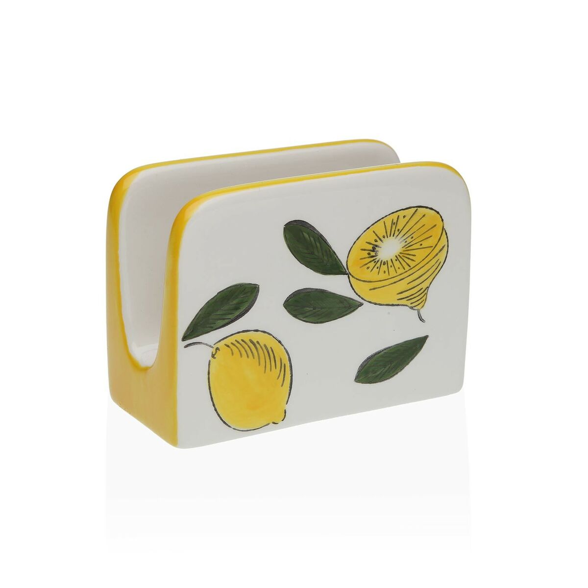 Napkin holder Versa Ceramic 5 x 8 x 11 cm Lemon Versa