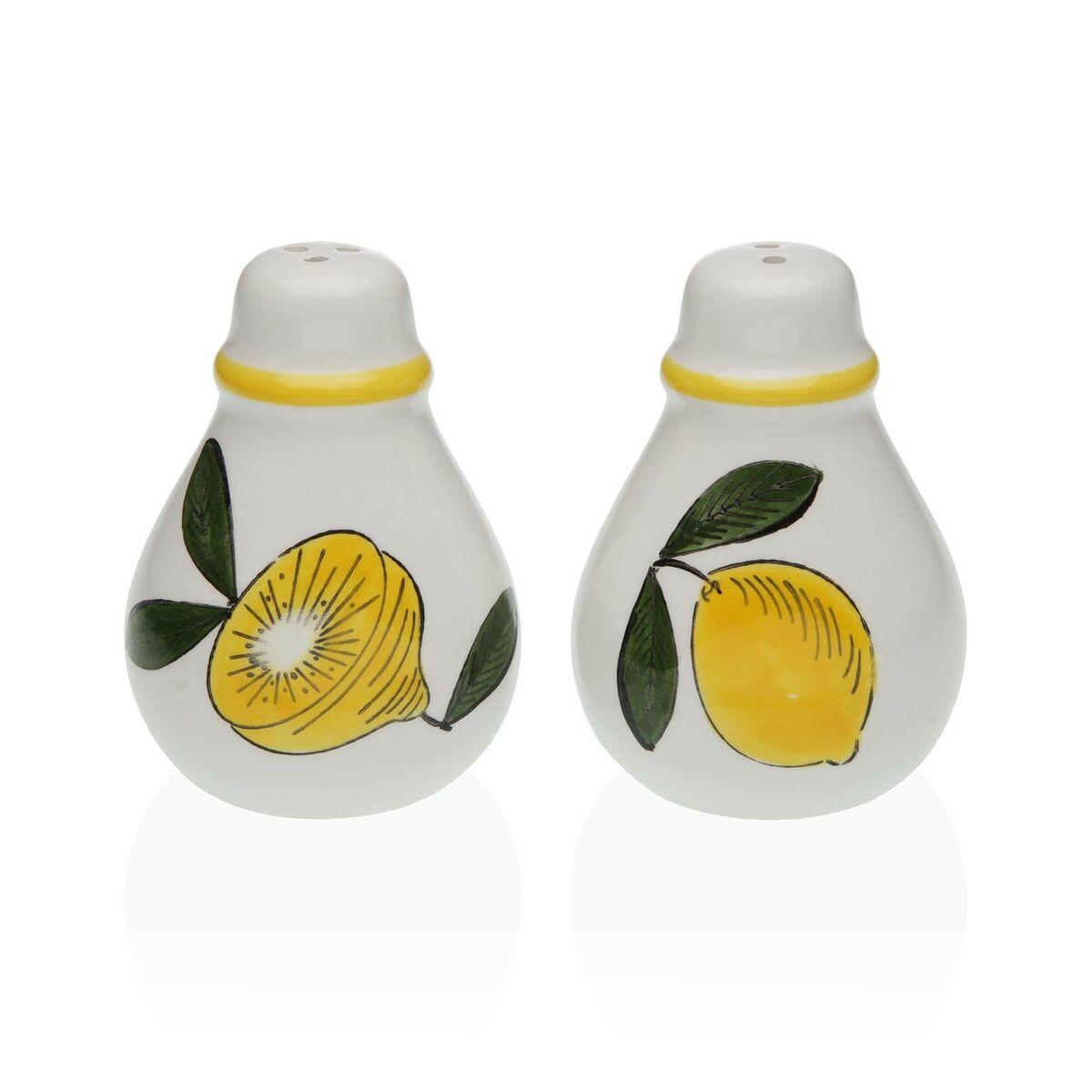 Salt and Pepper Shakers Versa Ceramic Dolomite Lemon 5,5 x 8,5 x 6 cm Versa