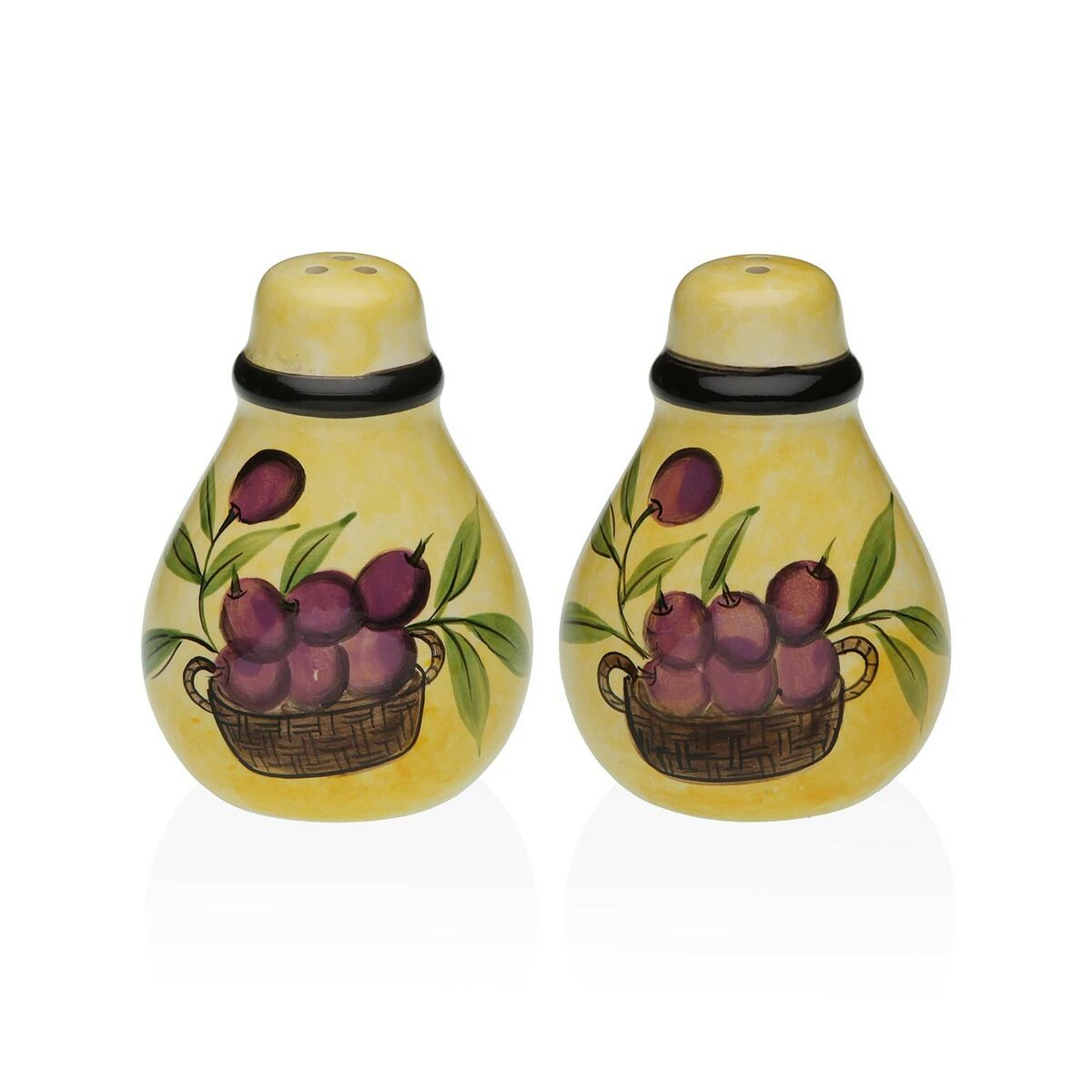 Salt and Pepper Shakers Versa Ceramic Dolomite Olive 5,5 x 8,5 x 6 cm Versa