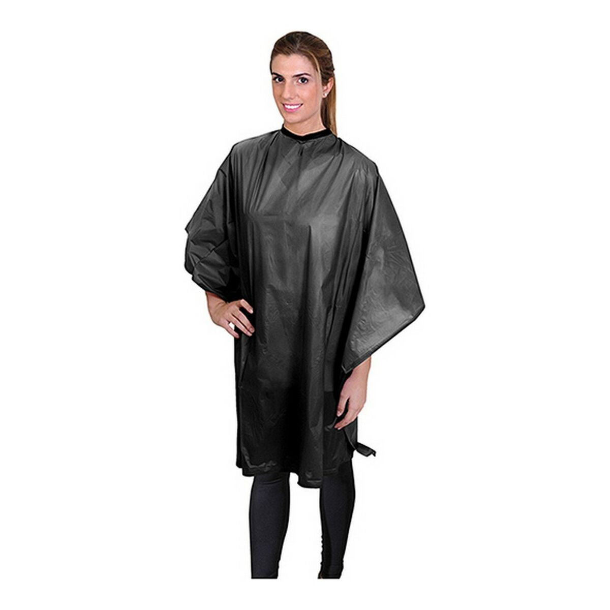 Hairdressing Cape Eurostil Black (130 x 112 cm) Eurostil