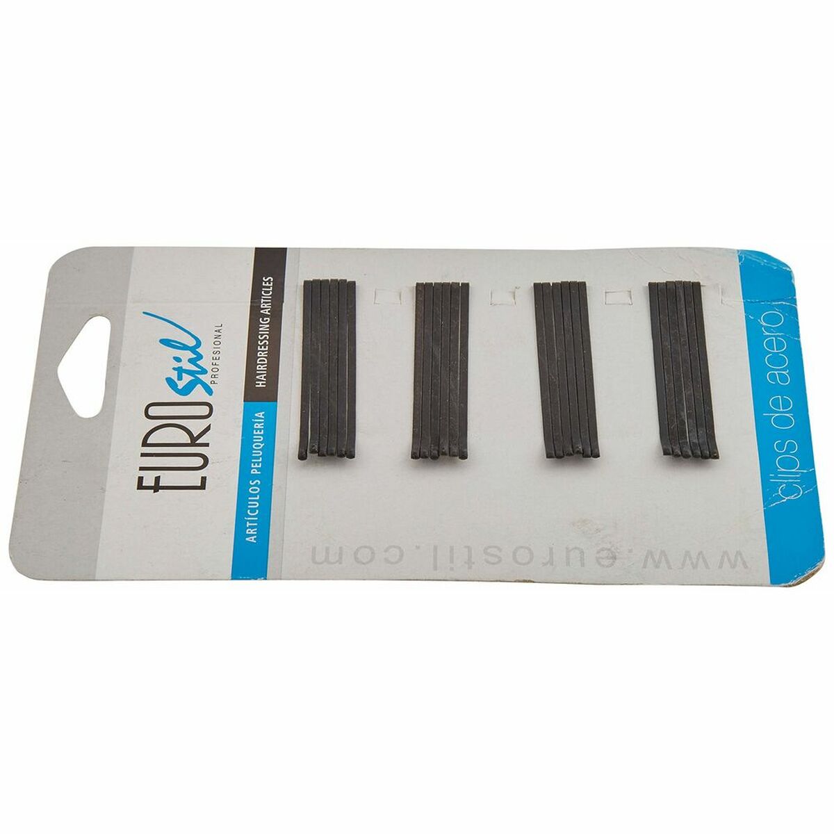 Hair Clips Eurostil 24 Clips 50 mm Black (24 pcs) Eurostil