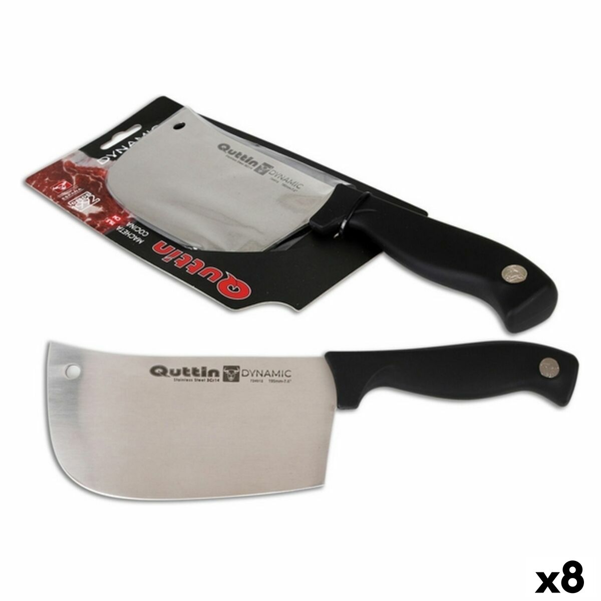 Large Cooking Knife Quttin Dynamic 19,5 cm (8 Units) (19,5 cm) Quttin