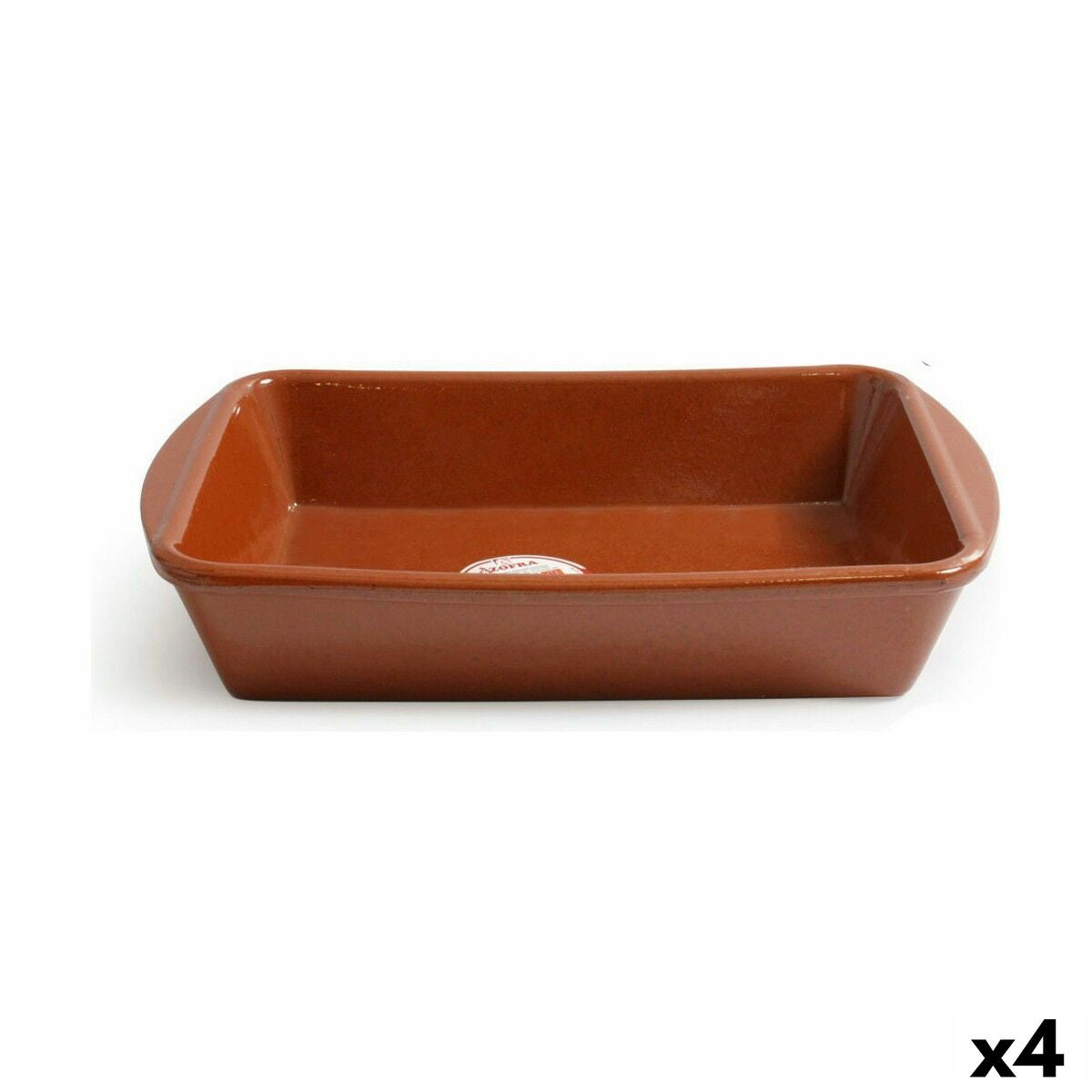 Serving Platter Inde Vitro Azofra Baked clay Rectangular 35 x 25 x 6 cm (4 Units)