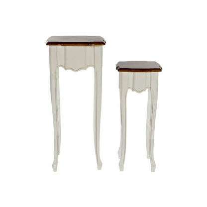 Set of 2 tables DKD Home Decor White Brown 35 x 35 x 80 cm DKD Home Decor