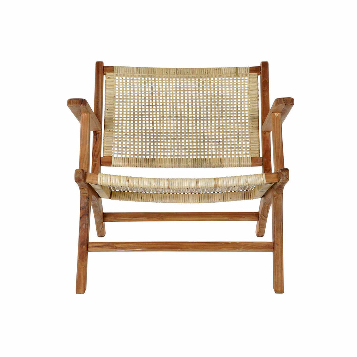 Armchair DKD Home Decor MB-182316 Natural Teak Light brown Rattan (69 x 78 x 68 cm) DKD Home Decor