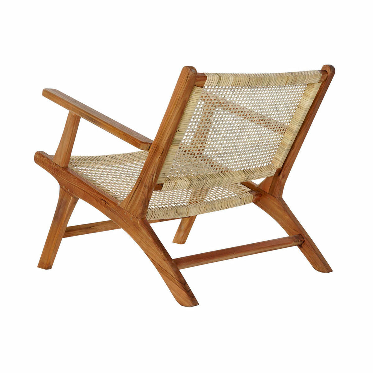 Armchair DKD Home Decor MB-182316 Natural Teak Light brown Rattan (69 x 78 x 68 cm) DKD Home Decor