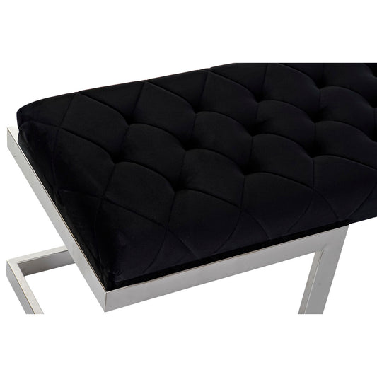 Bench DKD Home Decor Black Polyester Steel (140 x 40 x 40 cm) DKD Home Decor