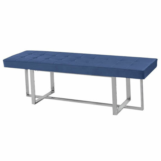 Bench DKD Home Decor Blue Polyester Steel (150 x 45 x 45 cm) DKD Home Decor