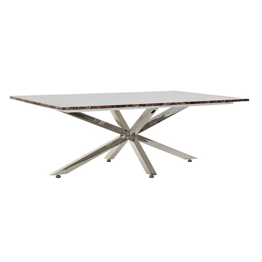 Centre Table DKD Home Decor Silver Marble Steel Plastic 130 x 80 x 45 cm DKD Home Decor