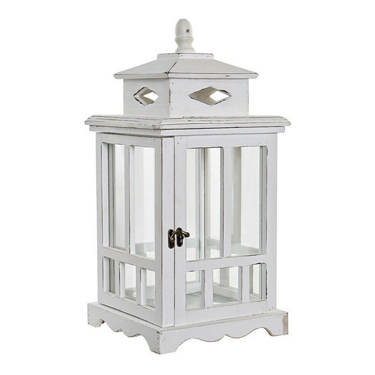 Lantern DKD Home Decor White Crystal Pinewood (22.5 x 22.5 x 47 cm) DKD Home Decor