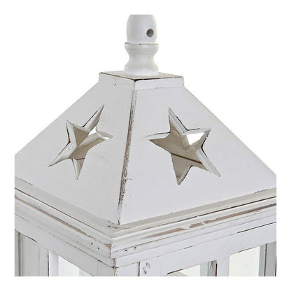 Lantern DKD Home Decor White Crystal Pinewood (21 x 21 x 51 cm) DKD Home Decor