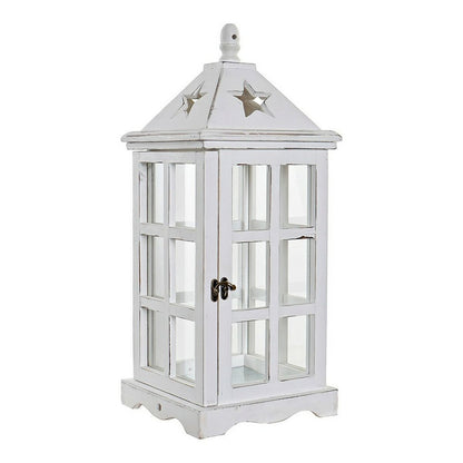 Lantern DKD Home Decor White Crystal Pinewood (21 x 21 x 51 cm) DKD Home Decor