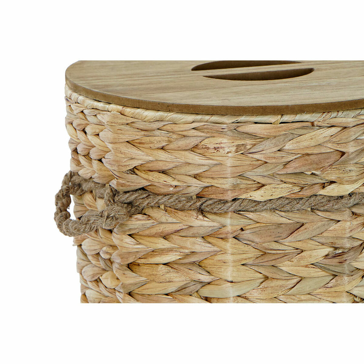 Basket set DKD Home Decor Light brown 44 x 44 x 54 cm Wood Metal 3 Pieces DKD Home Decor